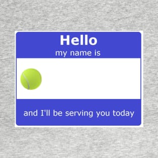 Tennis Name Tag Sticker T-Shirt